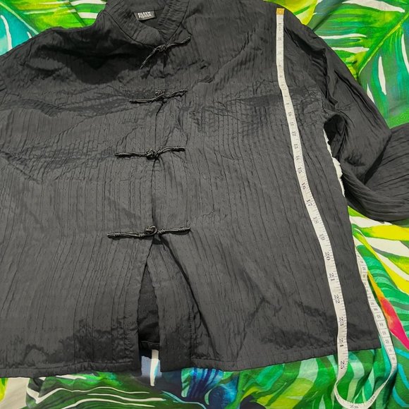 EILEEN Fisher Women's Small Black Silk Toggle Dinner Fall Autumn Goth Jacket - Picture 14 of 14